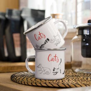 Mug en métal émaillé "Ronde des chats"