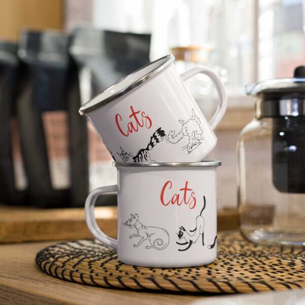 Mug en métal émaillé "Ronde des chats"