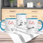 Mug Chats Humour : Ronde de chats - Bleu