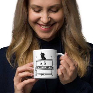 Mug Chat "C'est mon piano !" - Tasse chat humour