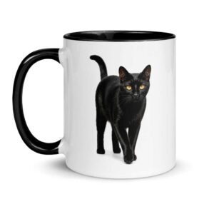 Mug chat noir : Chat à la robe noire