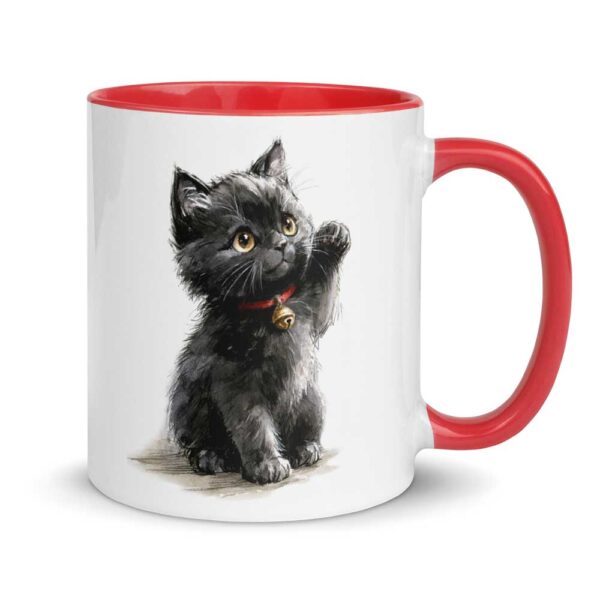 Mug chat noir au collier rouge