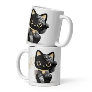 Mug Chat Noir Maneki-neko : porte-bonheur japonais