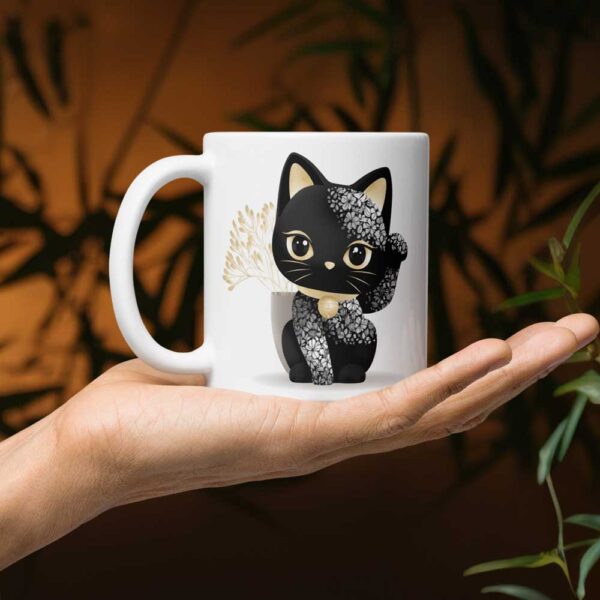 Mug Chat Noir Maneki-neko : porte-bonheur japonais